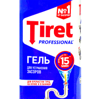 Средство для устранения и профилактики засоров 0,5 л TURBO антибактериальное гель "TIRET"