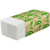 Полотенце бумажное листовое 1-сл 230х230 мм 250 лист/пачке ECO V-сложения БЕЛОЕ "FOCUS" (артикул производителя 5049976)