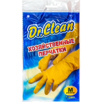 Перчатки хозяйственные M ЖЕЛТЫЕ ЛАТЕКСНЫЕ "Dr.Clean"