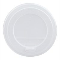 Крышка для стакана d80 мм 100 шт с закрытым питейником БЕЛАЯ PP "Каштан"