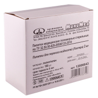 Пипетка для переноса жидкостей 2 мл h150 мм 100 шт/уп стерильная PE (ПЭ) в индивидуальной упак "МиниМед" 1/20, 1 шт.