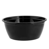 Контейнер h58 d142 мм 500 мл 50 шт (К144) с прозрачной крышкой круглый ЧЕРНЫЙ PP "POKROV PLAST", 50 шт./упак