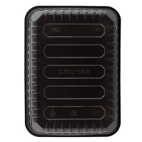 Контейнер 179х132х50 мм 750 мл без крышки прямоугольный ЧЕРНЫЙ PP без крышки "DP", 50 шт./упак Контейнер 179х132х50 мм 750 мл без крышки прямоугольный ЧЕРНЫЙ PP без крышки "DP", 50 шт./упак