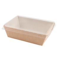 Упаковка 400мл ДхШхВ 145х95х45мм 50шт OPSALAD с прозрачной крышкой КРАФТ "OSQ"