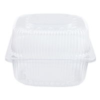 Контейнер с совмещённой крышкой 130х130х90 мм 450 шт квадратный ПРОЗРАЧНЫЙ БОПС "NN"