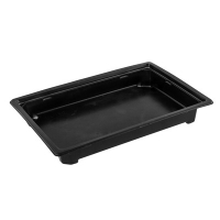 Упаковка для суши и роллов 188х133х29 мм 500 шт ЧЕРНАЯ С ПРОЗРАЧНОЙ КРЫШКОЙ PS "NN"