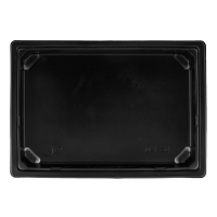 Упаковка для суши и роллов 188х133х29 мм 500 шт ЧЕРНАЯ С ПРОЗРАЧНОЙ КРЫШКОЙ PS "NN"