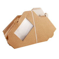 Упаковка для бутербродов, сэндвичей 130х130х70 мм 50 шт треугольная КРАФТ "DoEco"