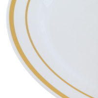 Тарелка одноразовая d 260мм 10шт ВИНТАЖ мелкая PS БЕЛАЯ С ПОЛОСОЙ ""