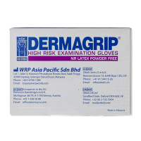 Перчатки одноразовые 50 шт DERMAGRIP HIGH RISK М неопудренные СИНИЕ ЛАТЕКС коробка "NN"