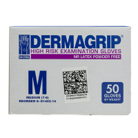 Перчатки одноразовые 50 шт DERMAGRIP HIGH RISK М неопудренные СИНИЕ ЛАТЕКС коробка "NN"