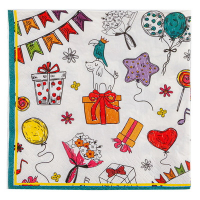 Салфетка бумажная 3-сл 33х33 мм 20 шт ДЕНЬ РОЖДЕНИЯ "KLEO"