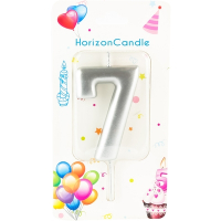 Свеча для торта ЦИФРА 7 МЕТАЛЛИК "Horizon Candles" 1/1, 1 шт.