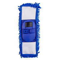 Швабра флаундер в комплекте с МОП 450 мм h1300 мм плоский с карманами с телескоп рукояткой СИНЯЯ МИКРОФИБРА "NN"