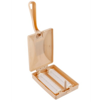 Щетка для удаления шерсти, ниток, волос, с ковров и мебели МЕХАНИЧЕСКАЯ с рукояткой БЕЖЕВАЯ ПЛАСТИКОВАЯ "ALMIN"