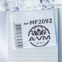 Насадка - МОП (MOP) для швабры 400х130 мм с синей полосой плоская с карманами и ушками БЕЛАЯ МИКРОФИБРА АБРАЗИВ "A-VM"