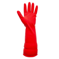 Перчатки хозяйственные 1 пара S MASTERSAFE с длинной манжетой КРАСНЫЕ "TEXTOP" Перчатки хозяйственные 1 пара S MASTERSAFE с длинной манжетой КРАСНЫЕ "TEXTOP"