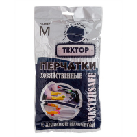 Перчатки хозяйственные 1 пара М MASTERSAFE с длинной манжетой КРАСНЫЕ "TEXTOP" Перчатки хозяйственные 1 пара М MASTERSAFE с длинной манжетой КРАСНЫЕ "TEXTOP"
