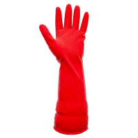 Перчатки хозяйственные 1 пара М MASTERSAFE с длинной манжетой КРАСНЫЕ "TEXTOP" Перчатки хозяйственные 1 пара М MASTERSAFE с длинной манжетой КРАСНЫЕ "TEXTOP"